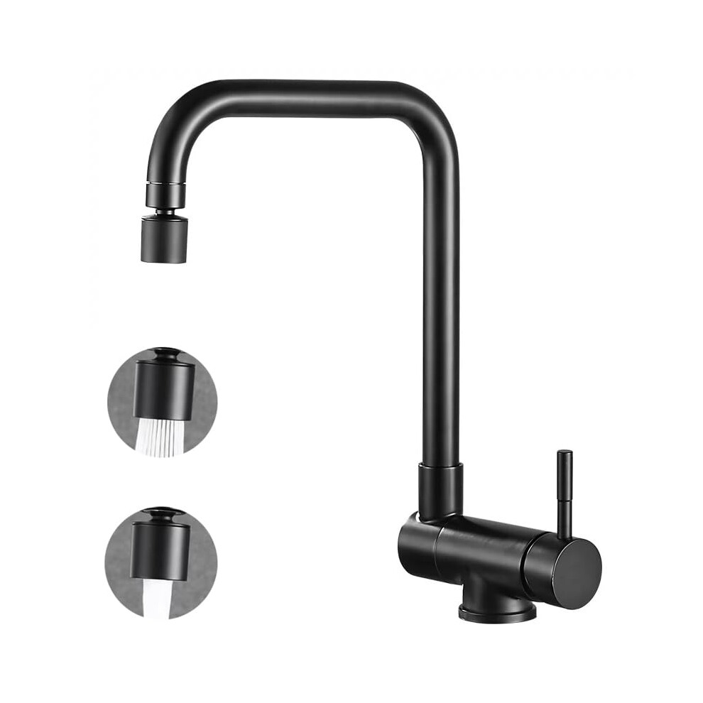 RV Kitchen Faucet with 360 Degree Swivel, Single Handle Folding Sink Tap, Polished Black Finish-image-OPC-PNRWZGN-NEW