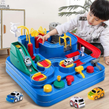 Circuit de course magnétique pour enfants 3-7 ans, jeu de sauvetage urbain avec 3 voitures et pièces puzzle.