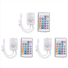 3x Led-stripverlichtingscontroller, RGB-ledstripverlichtingscontroller + infraroodafstandsbediening met 24 toetsen
