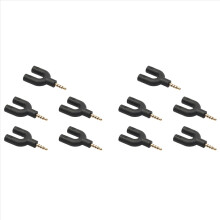 10X U-type adapter dubbele 3,5 mm hoofdtelefoonaansluiting audiokabels splitter microfoon 2-in-1 draaibare connector voor Android