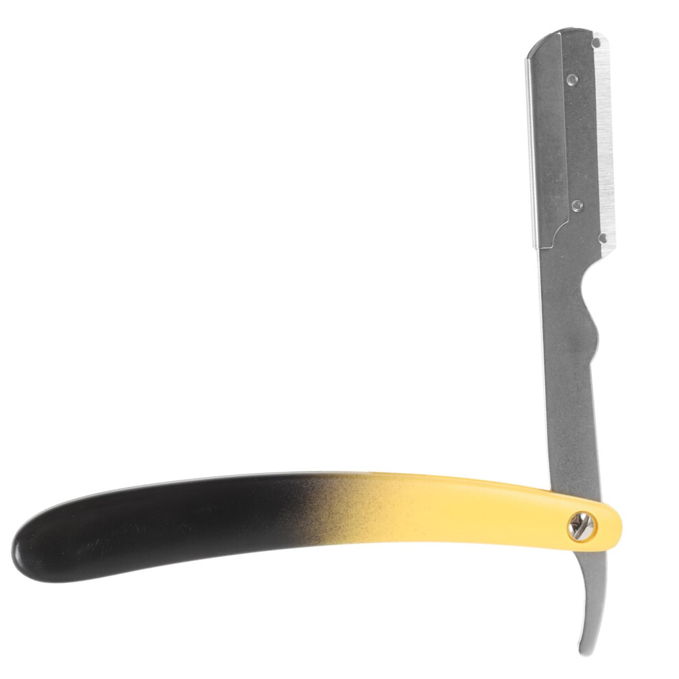Razor Blade Holder for Men with Ergonomic Comfort Grip, Stainless Steel Manual Shaver for Beard and Eyebrow Grooming