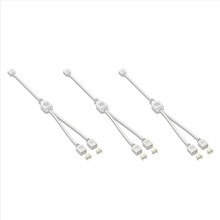 3x 5V 3-pins verlengkabel voor computermoederbord 1-punts 2-hubkabelverbinding ARGB-splitter, wit