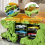 Camion dinosaure transformable avec 8 mini-voitures pour enfants 3
