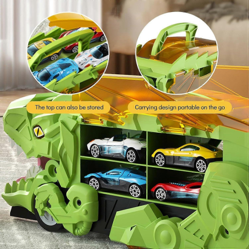 Camion dinosaure transformable avec 8 mini-voitures pour enfants 2