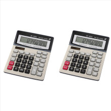 2X rekenmachine, 12-cijferige zonnebatterij-bureaurekenmachine met groot LCD-scherm, dual-power desktoprekenmachines