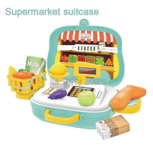 Valise de supermarché pour enfants, ensemble maquillage, cuisine et outils, jouets fille et garçon