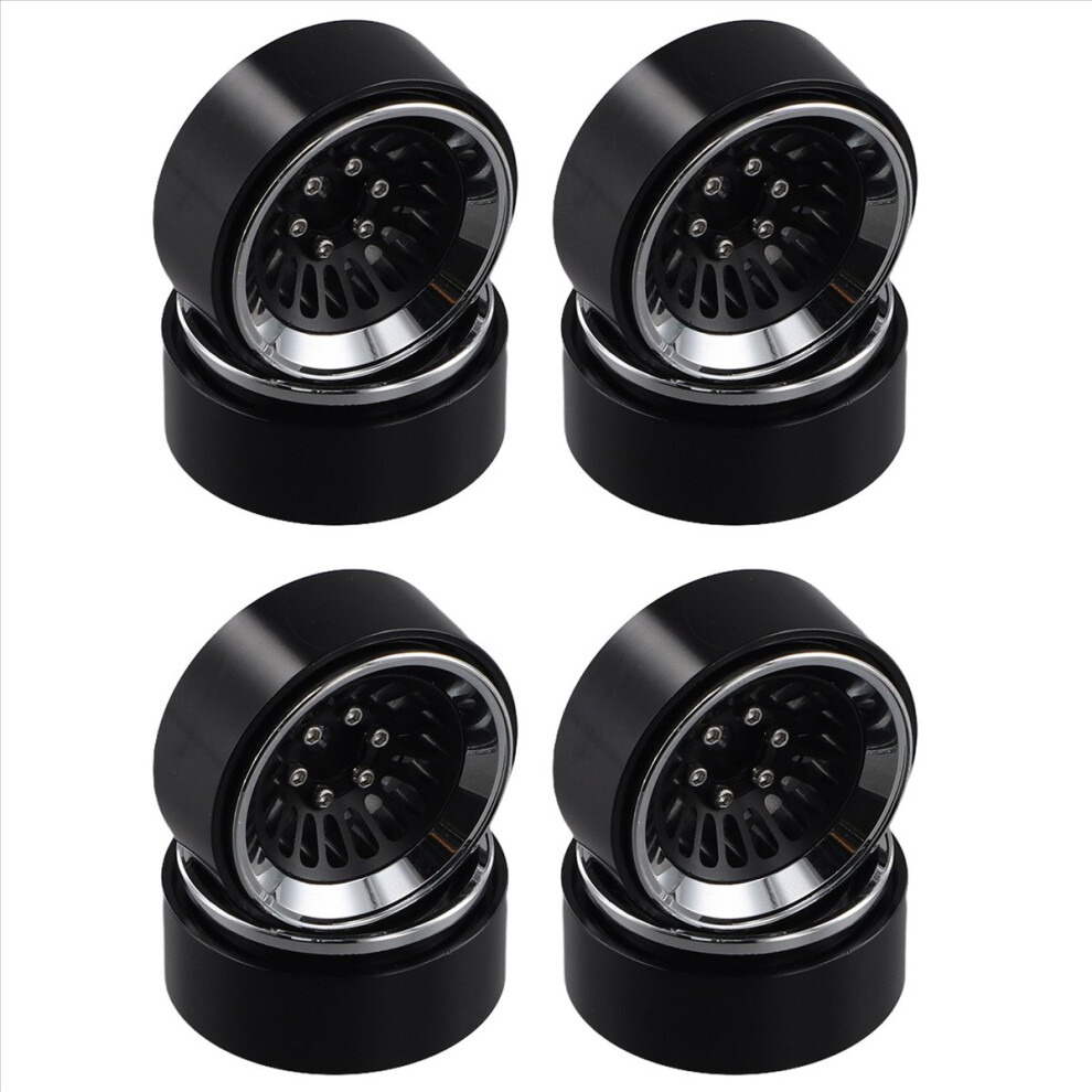 8Pcs 1.3 Inch Beadlock Wheel Hub Rims For Rc Crawler Car Axial 1/24 1/18 Trx4m Scx24 Upgrade Parts, & Silver/Black 4852840283015