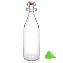 33.75 oz Swing Glass Bottle with Airtight Flip Cap for Fermentation and Kombucha, Funnel Included
