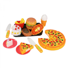 Ensemble de cuisine jouet AKids avec hamburgers et pizzas, jouet d'imitation pour tout-petits, aliments en plastique, cadeau pour garçons et filles.