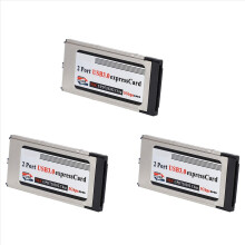 Adaptador convertidor PCMCIA de tarjeta Express de 3 puertos USB 3.0 de alta velocidad con ranura de 34 mm para ordenador portátil y notebook