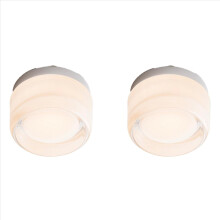 2x Luminárias de Parede LED para Quarto, Uso Interno e Externo, Arandelas Redondas de LED, Luminária de Fundo, Luz Acrílica, E