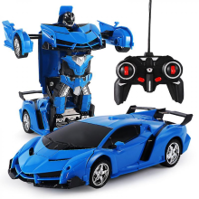 blue1pcsNew 2 In 1 Rc Car Toy Transformation Robots Car Driving Rc Toy Gift For Boys Toy