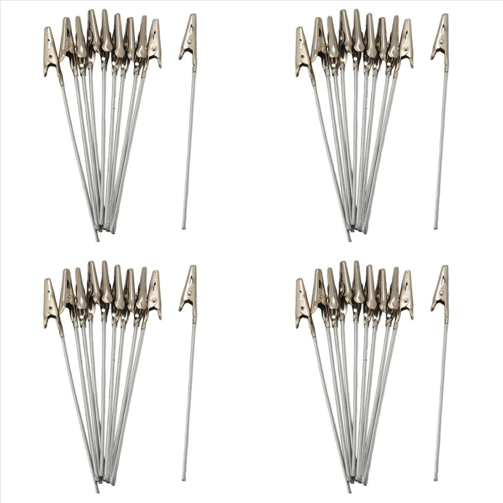 40 X Crocodile Metal Clips With Wire Stalk Alligator Clamps For Memo Note Card Holders 4852840281899