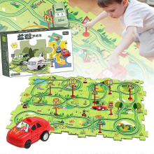 Circuit de voitures et puzzle éducatif ForestChildren - Kit de montage avec véhicules - XinHan