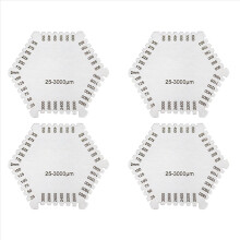 4 peignes hexagonaux en acier inoxydable pour peinture et revêtement de film humide, jauge d'épaisseur de film (épaisseur 2 mm)