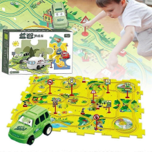 Circuit de jeu éducatif DinosaurChildren avec véhicules - Circuits à monter soi-même - XinHan