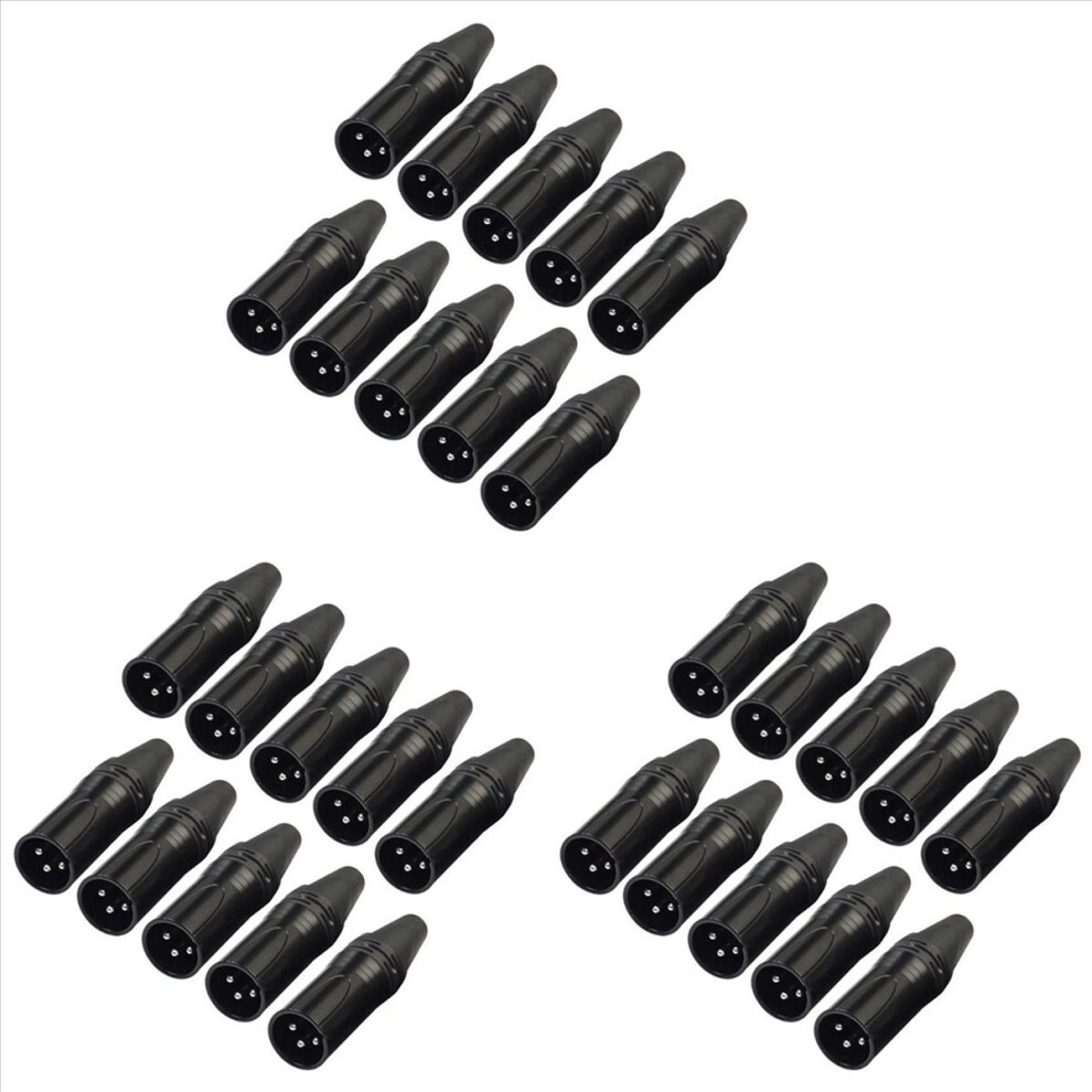 30Pcs Diy 3Pin Xlr Adapter Socket Xlr Aviation Connector Welding Head Microphone Cable Connector(Male) Silver 4852840294226