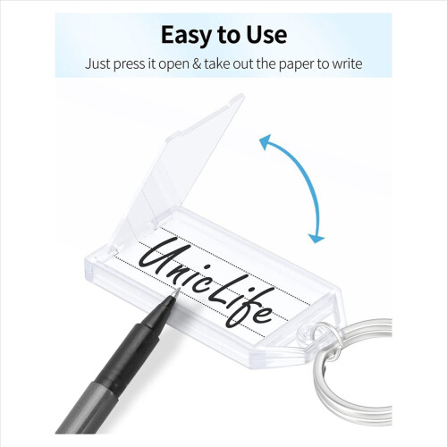 Conjunto de 300 etiquetas para chaveiro de plástico de 5 cm (2 polegadas) com capas transparentes pautadas e identificadores de itens. 2