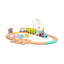 70cm Multicolor Wooden Train Track Toy Set for Kids 2+ Years Old