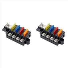 2X Blade Fuse Box for Automotive Boat Marine 4 Way 12-32V 4 Circuit Fuse Block with Cover