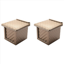 4 stuks vierkante broodvorm met deksel, toastvorm, broodvorm, Pullman broodvorm met deksel, antiaanbaklaag, mini-waterblokjes-toastdoos