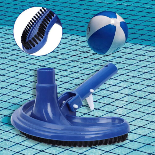 Escova de limpeza para piscina com 3 cabeças de sucção, flexível e com formato curvo. 2