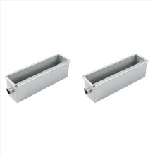 Forma de bolo dupla longa em formato de coração, feita em liga de alumínio, com tubo central, ideal para bolos caseiros.