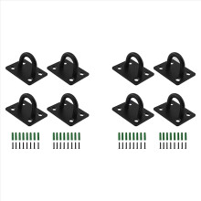 8X Pad Eye Plate U Hooks Heavy Duty Wall Mount Ring Hooks Marine Hanging Hardware Staple Hook Loop with Screws