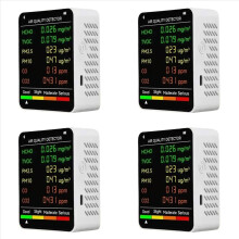 4X 6 in 1 Multifunctionele Luchtkwaliteitstester LCD-scherm Thuis Binnen Kantoor Muurbevestigde Luchtkwaliteitstester