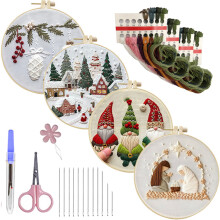 Christmas Embroidery Hoop Kits Embroidery Set Crosses-2
