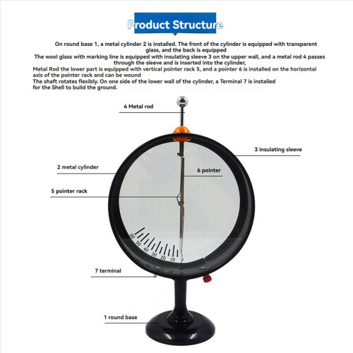 2X Pointer Electroscope Electrostatic Experiment Electrometer for Measuring the Potential Difference Between Two Bands 2