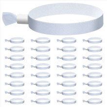 200 Pulseiras de Tecido para Eventos, Pulseiras Coloridas para Eventos, Pulseira para Shows (Brancas)