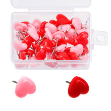 50/100/150Pcs Heart Push Pins Drawing Pins-25 each of red and p