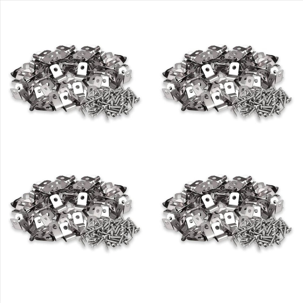 Fence Wire Fence Clips Agricultural Fencing Mounting Clips, Stainless Steel Screw Wire Clamps With Screws (400Pcs) 4852840285873