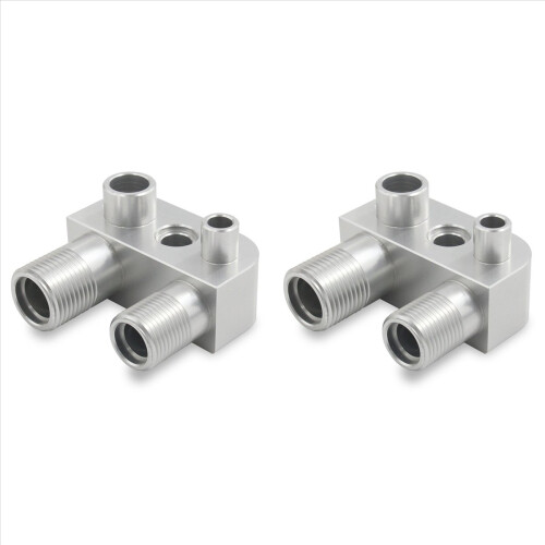 2X voor LSX LS3 motorwisselconversie A/C-leidingcompressoradapterfitting, AC-compressor aluminiumadapter