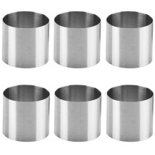 6 Packs Stainless Steel Cake Rings Set with Safe Smooth Edges, Round Tart Rings for Baking