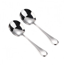8 Inch Stainless Steel Serving Spoons 18/10 Buffet Utensils Dishwasher Safe Comfort Grip Pack of 2