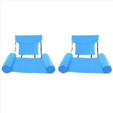 2x Pool-Schwimmstuhl, aufblasbarer Pool für Erwachsene, faltbarer, tragbarer Schwimmsitz, Poolparty-Sommer-Wasserspaß Blau