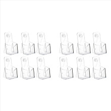 Acryl-Prospekthalter, 12er-Pack, dreifach gefaltet, 10 cm breit, zur Wand- oder Tischmontage, für Flyerpräsentation