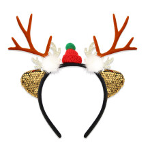 Adjustable Festival Reindeer Antlers-Sequined Deer Ear Ha