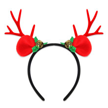 Women's Christmas Themed Antler Headbands-Bell green leaf red