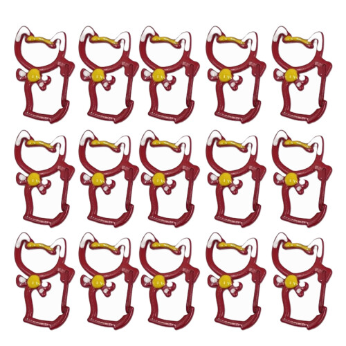 15Pcs Cats Shaped Lobster Clasp Keychain Hook Lanyard Spring-1