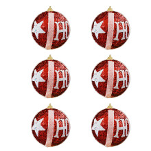6Pcs Hanging Pendant Ornament Christmas Tree Baubles for-Red