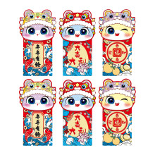 Set Of 6 Chinese New Year Snake Redness Envelopes Paper-HX038