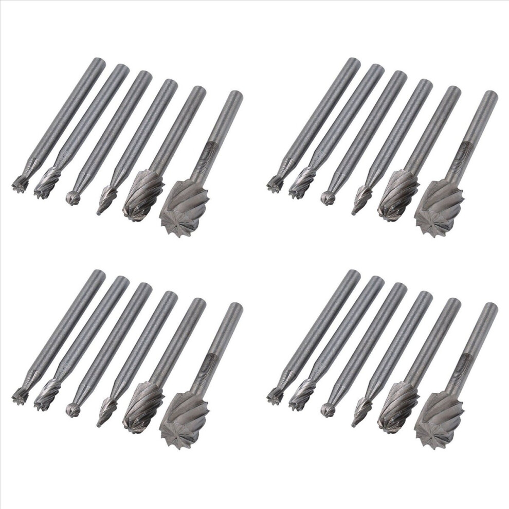 24Pcs Hss Rotary Multi Tool Burr Routing Router Bit Mill Cutter Attachment For 4852840279933