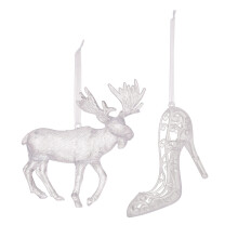 Pack of 2 Clear Acrylic Christmas Tree Ornament Stylish Clear