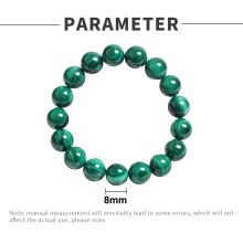 Edelstenen armband met natuurstenen, echt malachiet, spiritueel helende sieraden voor harmonie tussen lichaam en geest, elastisch ontwerp met gladde