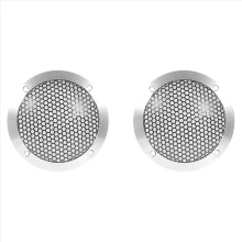 2x aluminium auto tweeter luidspreker grill cover, 3 inch, volledig metalen gaasrooster voor audioverbetering zilver