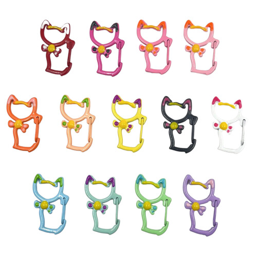 15Pcs Cats Shaped Lobster Clasps Hook Cats Shaped Keyring-13 1