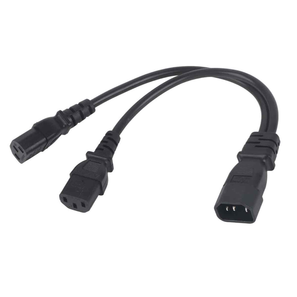 Ups Compatible Power Extension Cable Iec320 C14 Male To Dual C13 Female With Tensile Strength And Insulation, Ideal For Servers Printers Monitors 9139052183940
